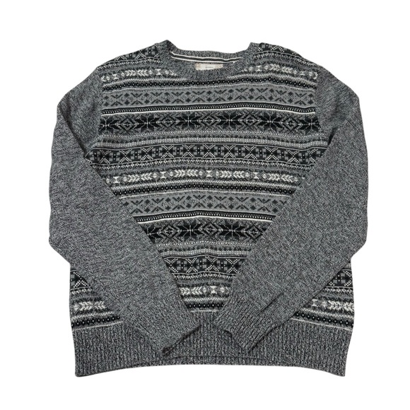 Weatherproof Vintage Fair Isle Print Unisex Grey Pullover Winter Sweater Size L - Picture 3 of 11